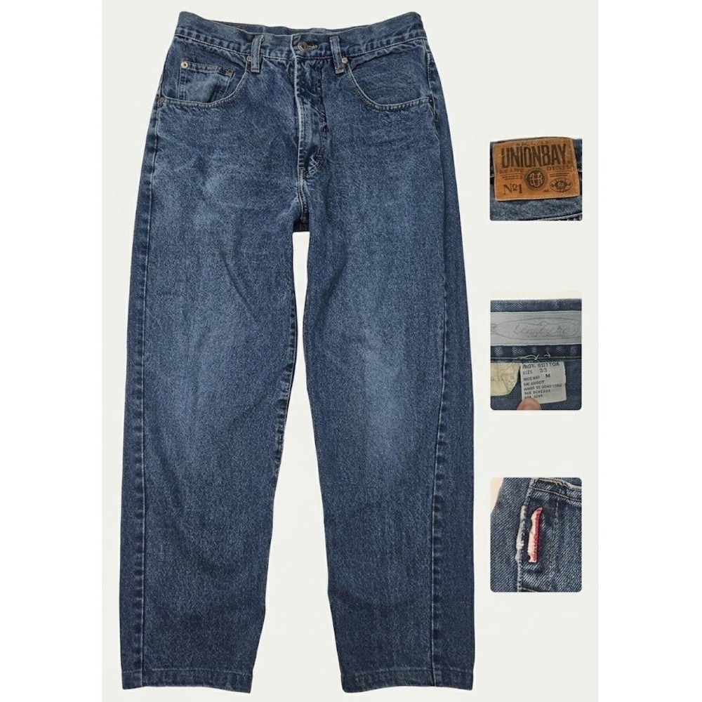 Vintage Unionbay Jeans Mens 33 31 High Rise Tapered 80s 90s Mom Denim Hong Kong